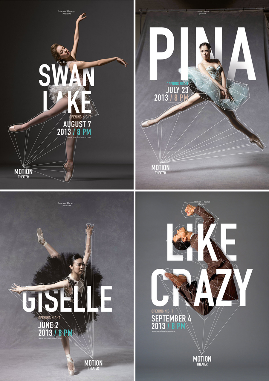 Ballet and Dance Posters for Motion Theater by Caroline Grohs | www.alicia-carvalho.com/blog