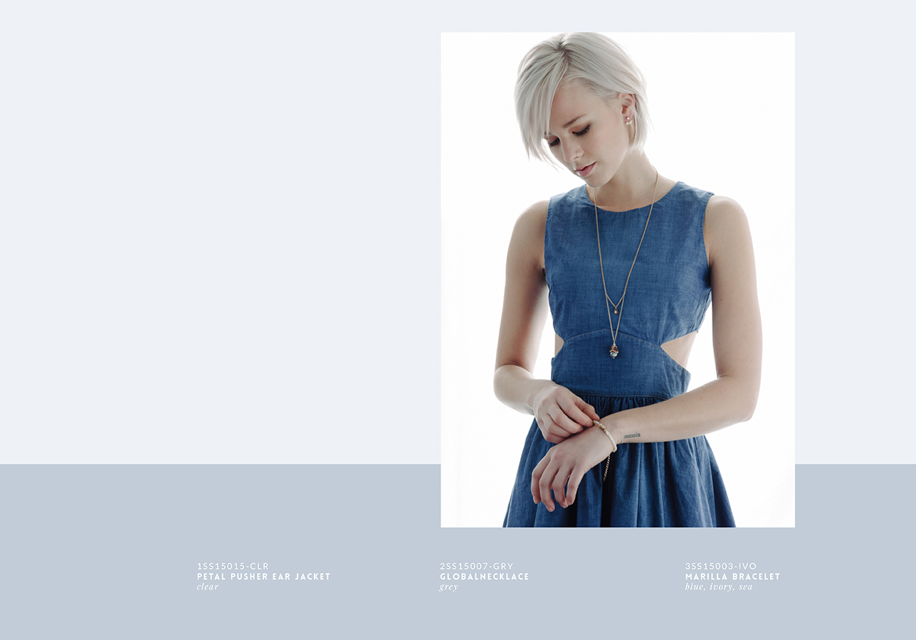 Lover's Tempo Spring/Summer 2015 collection Look Book, layout design. Soft pastels inspired by spring blooms and starry summer night skies |www.alicia-carvalho.com