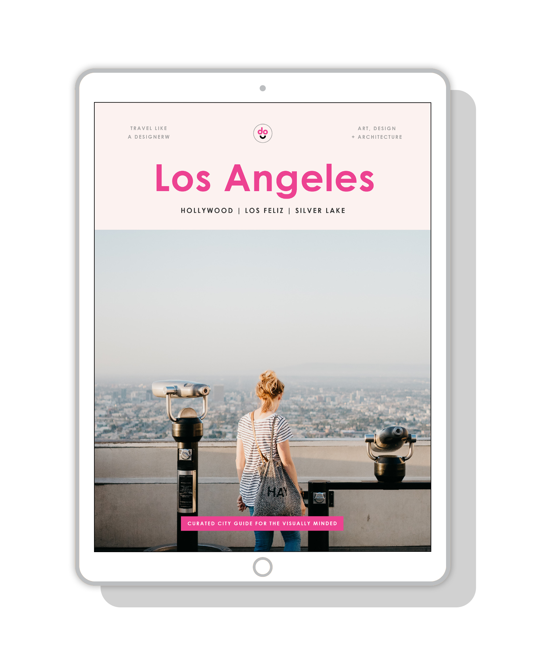DO Travel Guide, Curated City Guide for the Visually Minded: Los Angeles Hollywood, digital travel guide cover design | by www.alicia-carvalho.com